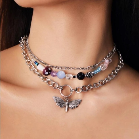 SILVER 4/$25 3pc Bee & Beaded Necklace - Picture 1 of 4